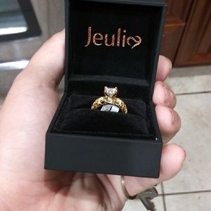 Jeulia gold over silver ring